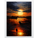 Beautiful Sunset Scenery : Realistic Painting Art Wall Frames (Set of 3)