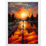 Beautiful Sunset Scenery : Realistic Painting Art Wall Frames (Set of 3)