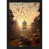 Streets of Chandni Chowk - Framed in Nostalgia Wall Frame