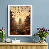 Streets of Chandni Chowk - Framed in Nostalgia Wall Frame
