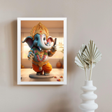 Adorable Bal Ganesha Abstract Wall Framed Art