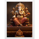 Ganesha's Throne: Majestic Wall Frame - Elevate Your Space with Divine Grace