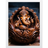 Divine Lord Ganesha Wooden Wall Art Frame