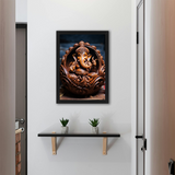 Divine Lord Ganesha Wooden Wall Art Frame