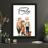 Happy Family Wall Art Frame