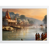 Ganga Ghat Serenity: Haridwar Wall Art Frame, Capture Sacred Beauty for Your Home