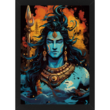 Powerful Shiva - Rudra Incarnation Wall Art Frame