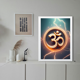Cosmic Chant - The Vibrant Om Wall Frame