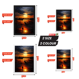 Beautiful Sunset Scenery Wall Frames (Set of 3)