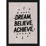 Dream Believe Achieve: Wall Frame For Study and Office Decor