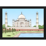 Taj Mahal Wall Art Frame: Historical Art Print