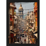 Chandni Chowk Charm: Wall Frame - Capture the Essence of Old Delhi's Bustling Bazaar